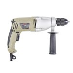 تصویر دریل گیربکسی کرون مدل CT10067C با سه‌نظام فلزی و دسته جانبی